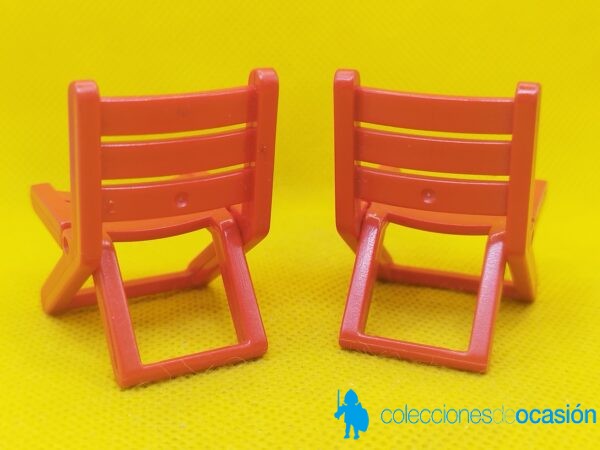 Playmobil 2 sillas rojas plegables, muebles - Imagen 3