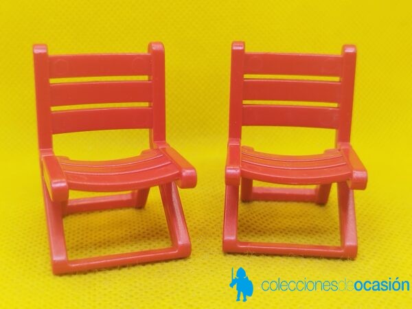 Playmobil 2 sillas rojas plegables, muebles