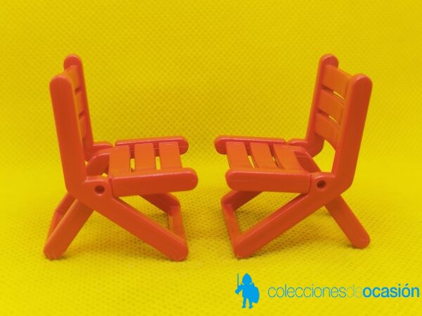 Playmobil 2 sillas rojas plegables, muebles - Imagen 2