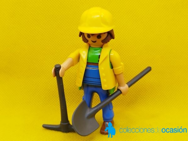 Playmobil Albañil con pico y pala, operario, trabajador