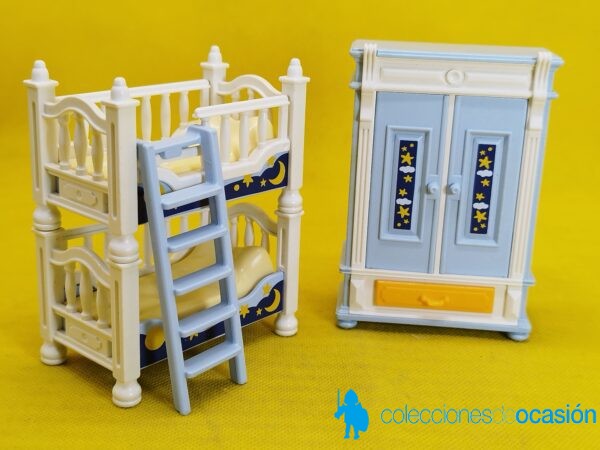 Playmobil Armario y literas vintage, casa de muñecas, muebles