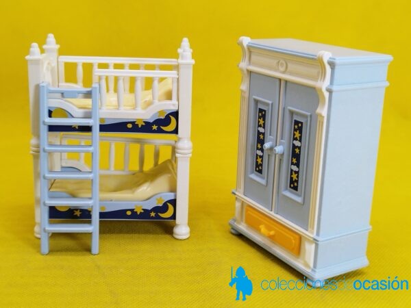 Playmobil Armario y literas vintage, casa de muñecas, muebles - Imagen 2