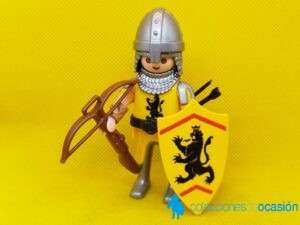 Playmobil Ballestero del reino del León amarillo, soldado medieval