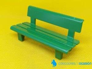 Playmobil Banco de parque verde, mueble urbano