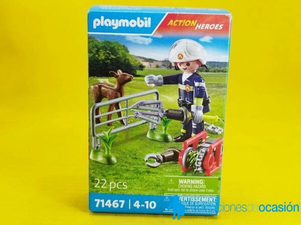Playmobil Bombero con animal rescatado REF 71467