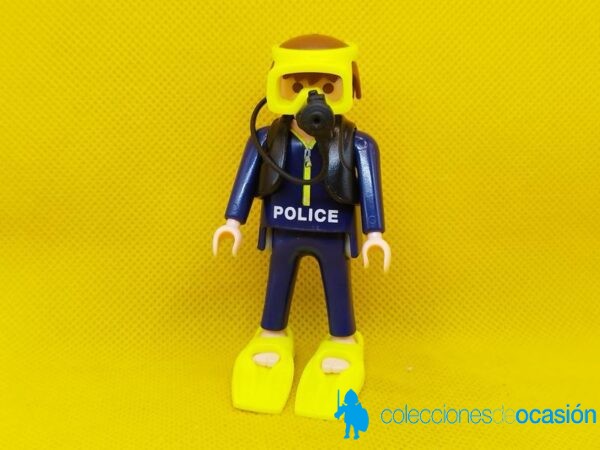 Playmobil Buceador de la policía con aletas y gafas amarillas