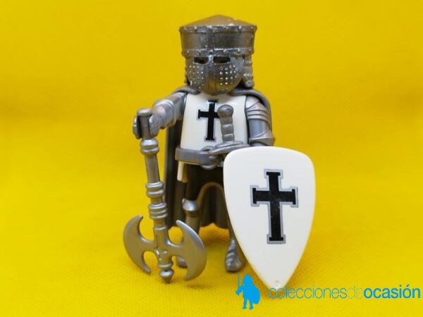 Playmobil Caballero Teutón, Templario con hacha doble de combate y casco custom