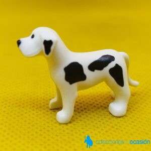Playmobil Cachorro de perro negro y blanco, cachorro de gran Danés