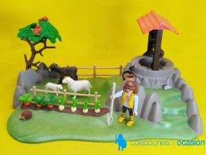 Playmobil Campesino en huerto con pozo, escena para Belén