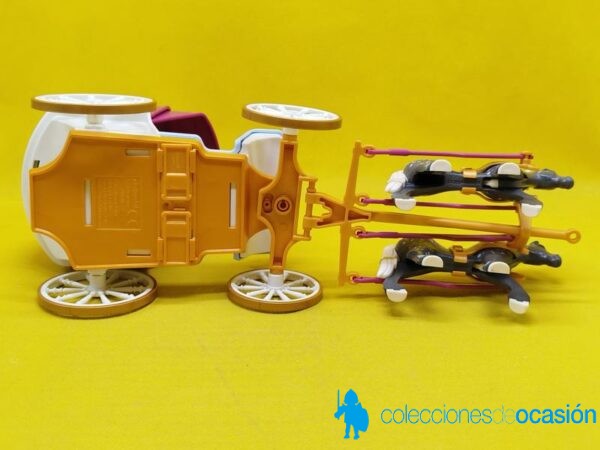 Playmobil Carruaje medieval, carro con dos caballos - Imagen 4