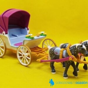 Playmobil Carruaje medieval, carro con dos caballos