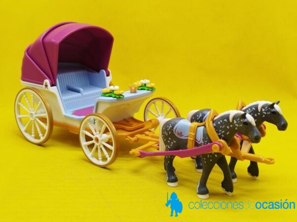 Playmobil Carruaje medieval, carro con dos caballos