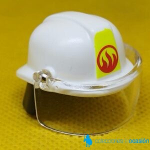 Playmobil Casco blanco de bombero con pantalla en la cara