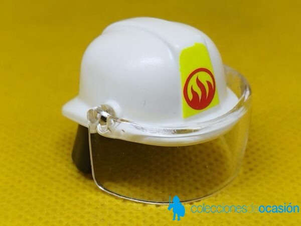 Playmobil Casco blanco de bombero con pantalla en la cara