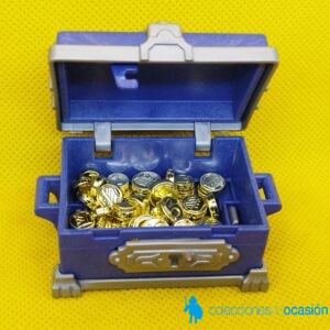 Playmobil Cofre azul con monedas, baúl con tesoro