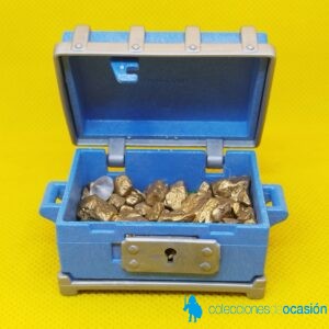Playmobil Cofre azul con pepitas de oro, baúl con tesoro
