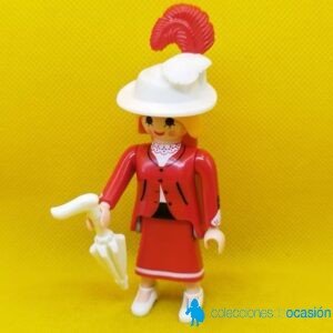 Playmobil Dama victoriana con vestido rojo y complementos blancos