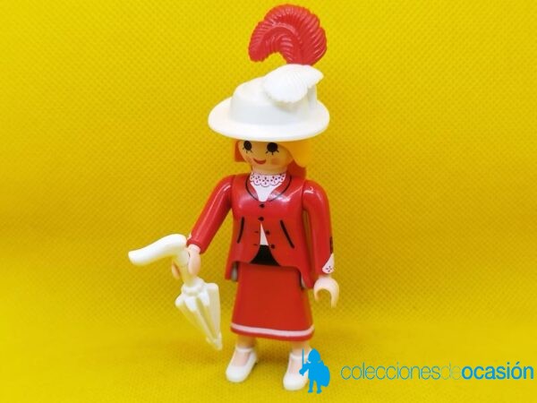 Playmobil Dama victoriana con vestido rojo y complementos blancos