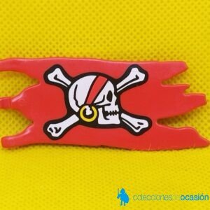 Playmobil Estandarte pirata rojo calavera con tibias cruzadas