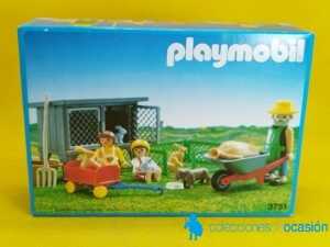 Playmobil Granjero con jaula de conejos y niños REF 3751