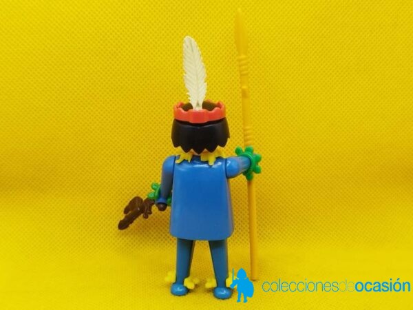 Playmobil Guerrero indio de manos fijas, click azul - Imagen 3