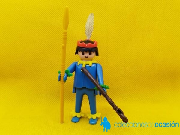Playmobil Guerrero indio de manos fijas, click azul