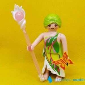 Playmobil Hada con el pelo verde y mariposa en la mano