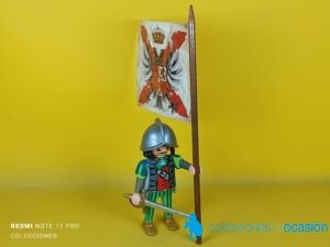 Playmobil Soldado español con estandarte, conquistador