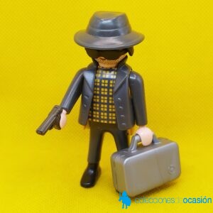 Playmobil Ladrón con maletín lleno de billetes, atracador
