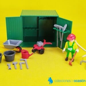 Playmobil Jardinero con cobertizo verde y herramientas