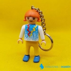 Playmobil Llavero de niña con publicidad en la espalda