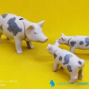 Playmobil Lote de 3 cerdos con manchas, piara