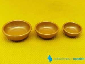 Playmobil Lote de 3 platos dorados, vajilla