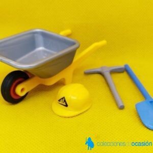 Playmobil Lote de construcción, pico, pala, carretilla y casco