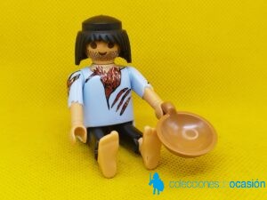 Playmobil Mendigo medieval con plato, vagabundo, aldeano
