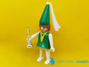 Playmobil Mujer medieval con candelabro, clack con sombrero verde