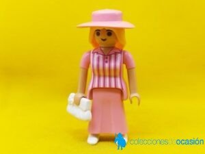 Playmobil Mujer victoriana con vestido rosa, señora vintage