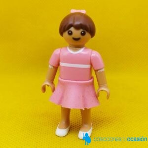 Playmobil Niña con vestido rosa y zapatos blancos, niña city