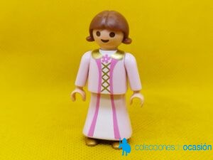 Playmobil Niña medieval, princesa con vestido rosa y blanco
