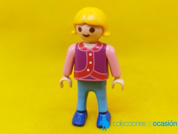 Playmobil Niña rubia con pantalones y zapatos azules, niña city