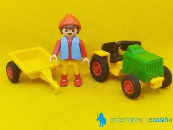 Playmobil Niño con tractor y remolque - Imagen 4