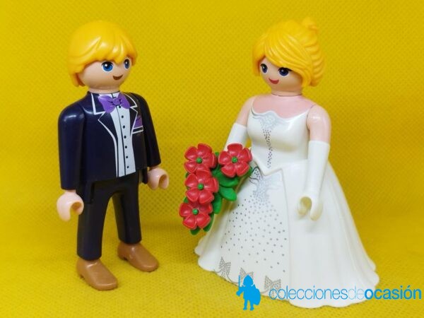 Playmobil Novios con ramo de flores rojas, recién casados - Imagen 2