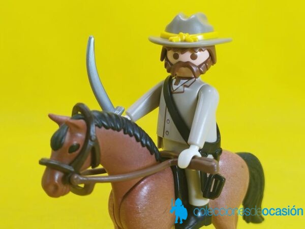 Playmobil Oficial confederado con caballo, soldado sudista