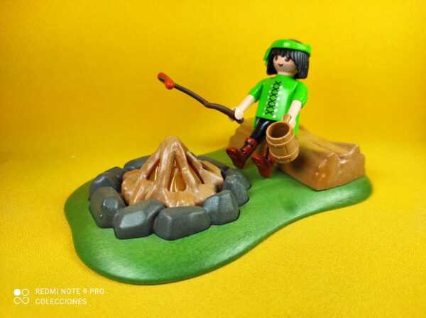 Playmobil Pastor con hoguera, escena para Belén