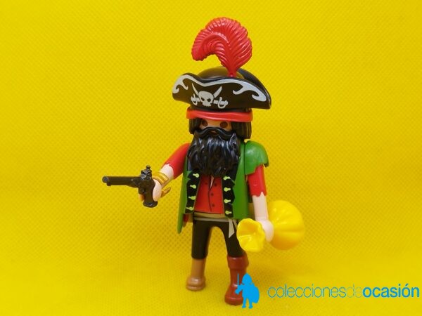 Playmobil Pirata con pata de palo y casaca verde,corsario