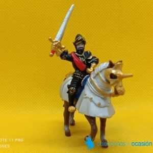 Plastoy miniatura caballero con caballo acorazado