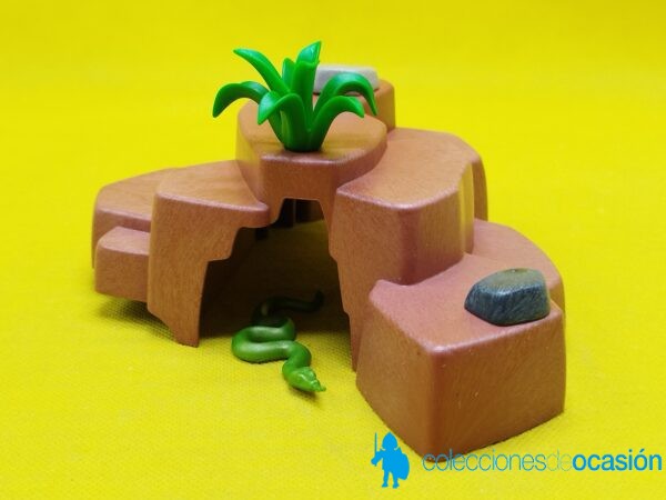 Playmobil Rocas con vegetación y cueva, diorama