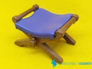 Playmobil Silla romana con asiento azul, silla medieval, mueble