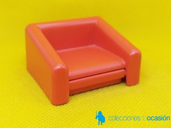 Playmobil Sillón rojo con reposa pies, mueble