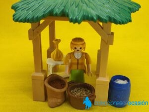 Playmobil Vendedora de especias medieval, puesto de venta para Belén